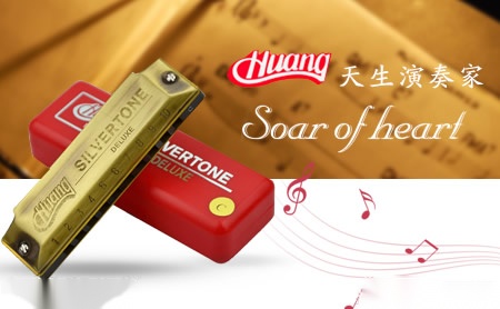 Huang黄牌高品质十孔布鲁斯口琴
